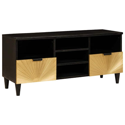 Mobile TV Nero e Oro 100 x 33 x 46 cm Legno multistrato