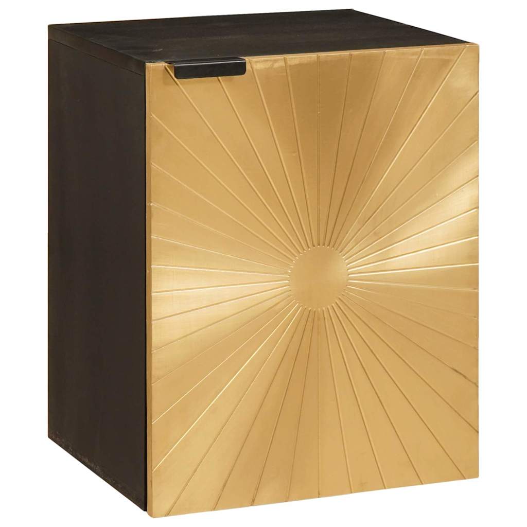 Mobile da Bagno con lo scaffale Nero e Oro 38 x 33 x 48 cm
