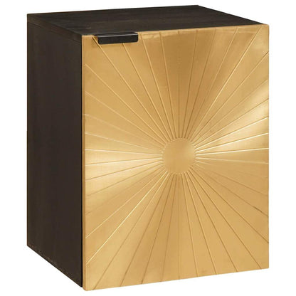 Mobile da Bagno con lo scaffale Nero e Oro 38 x 33 x 48 cm