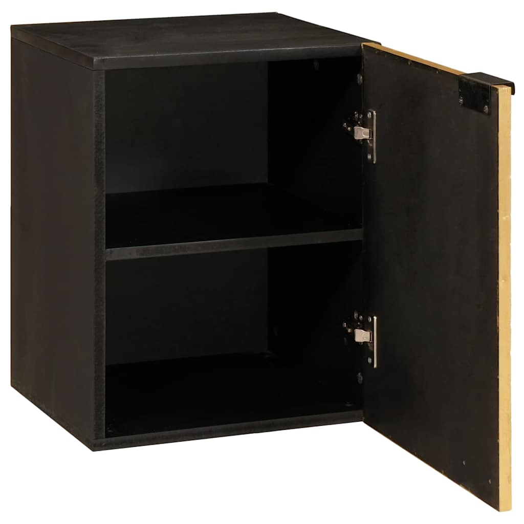 Mobile da Bagno con lo scaffale Nero e Oro 38 x 33 x 48 cm