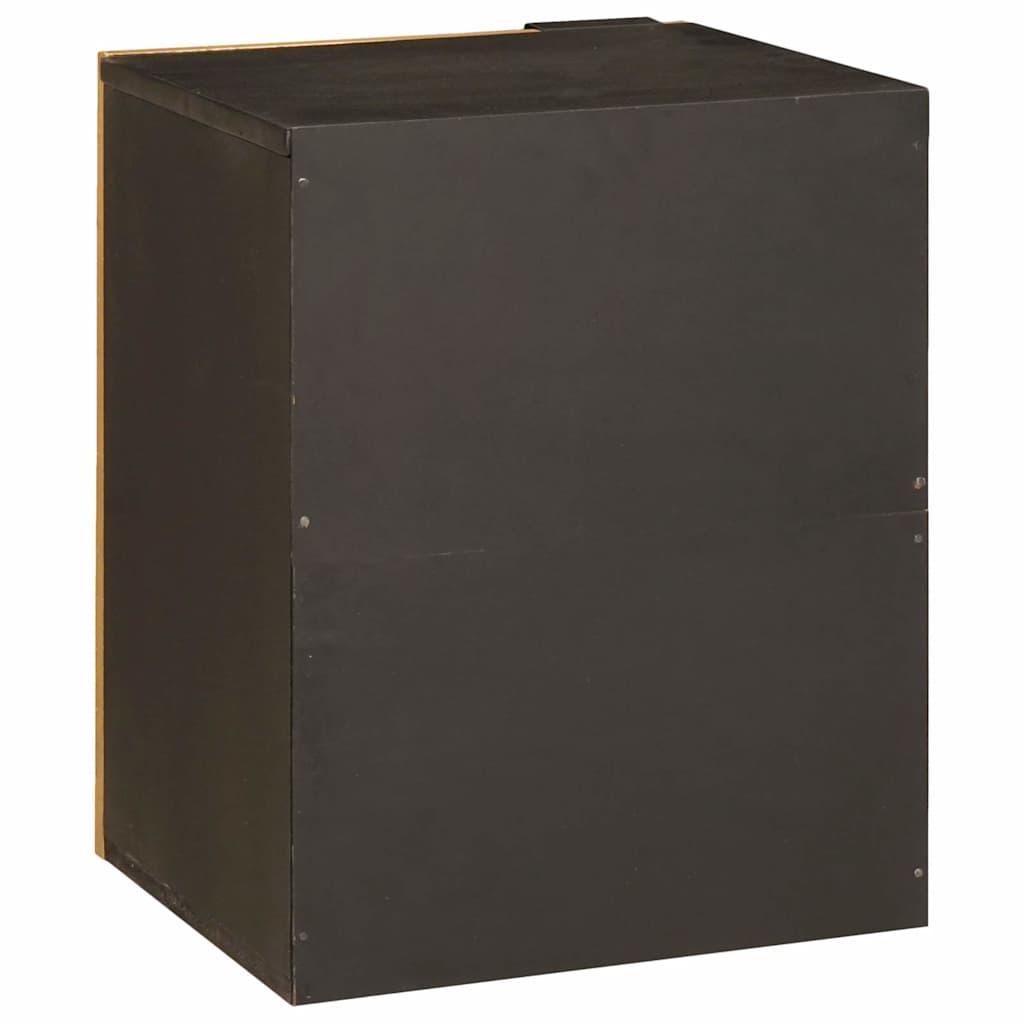 Mobile da Bagno con lo scaffale Nero e Oro 38 x 33 x 48 cm