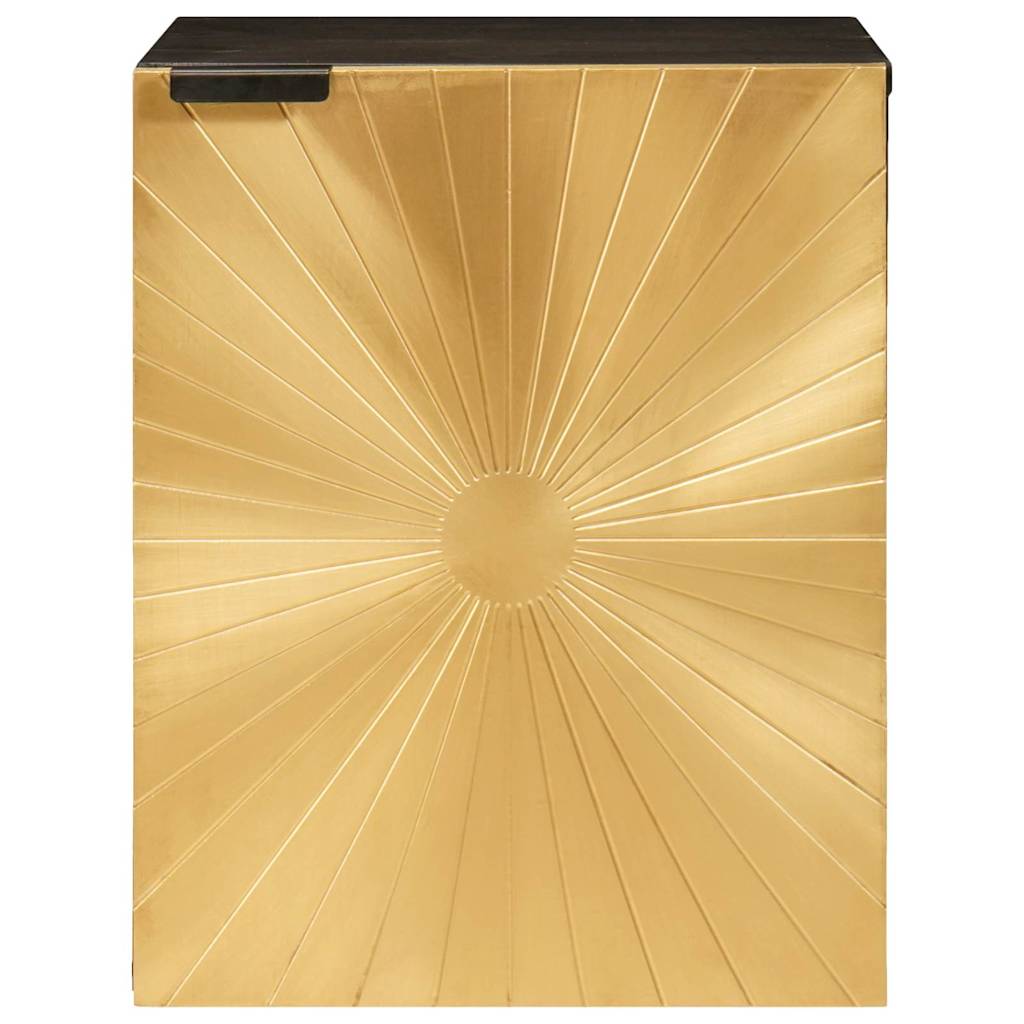 Mobile da Bagno con lo scaffale Nero e Oro 38 x 33 x 48 cm