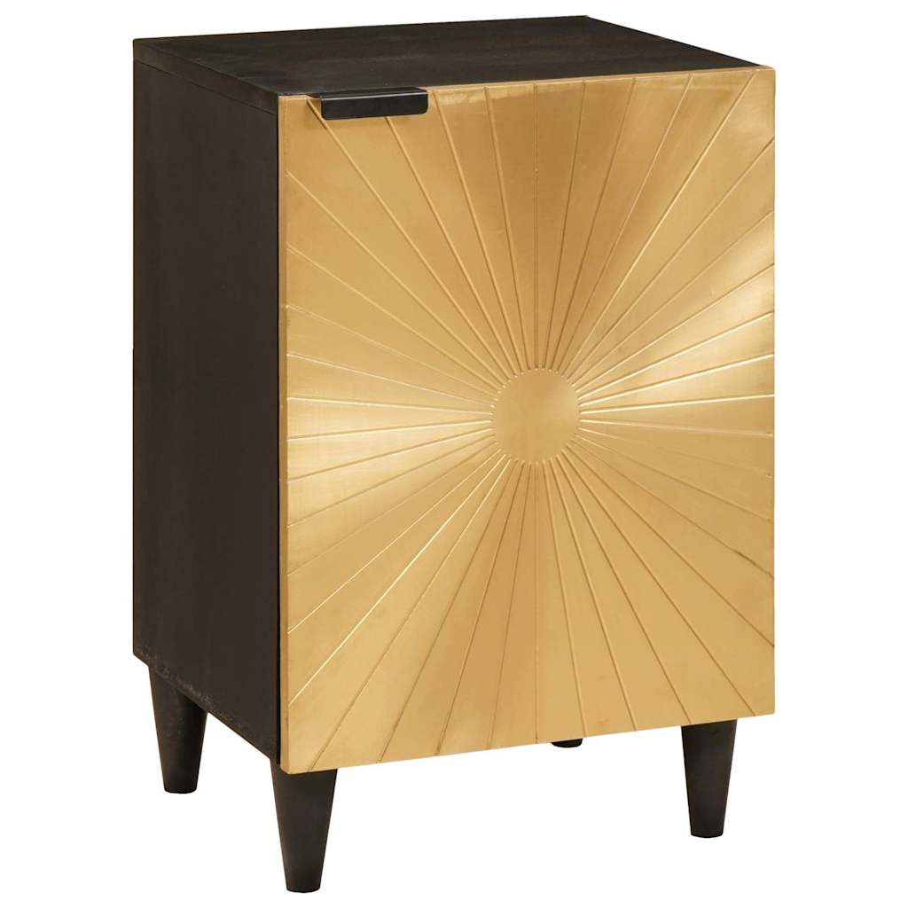 Mobile da Bagno con lo scaffale Nero e Oro 38 x 33 x 58 cm