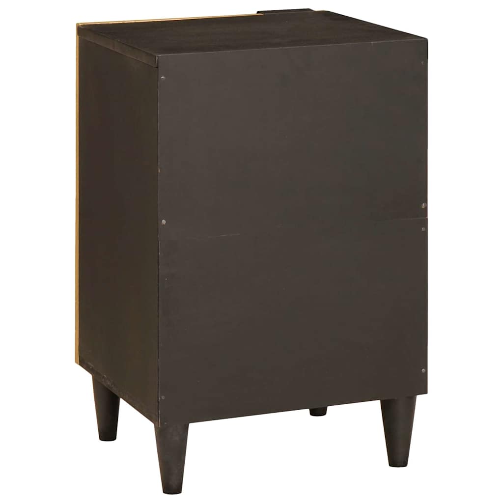Mobile da Bagno con lo scaffale Nero e Oro 38 x 33 x 58 cm