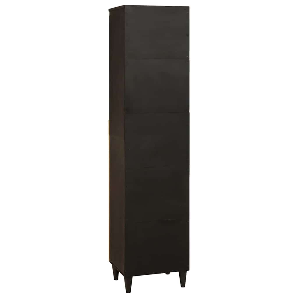 Mobile da Bagno con cassetto Nero e Oro 38 x 33 x 160 cm