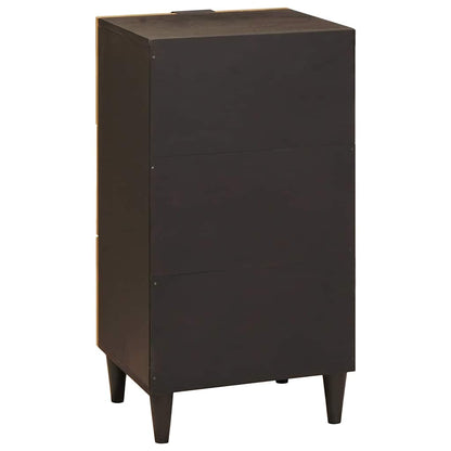 Credenza Nero e Oro 40 x 33 x 75 cm Legno di mango massello