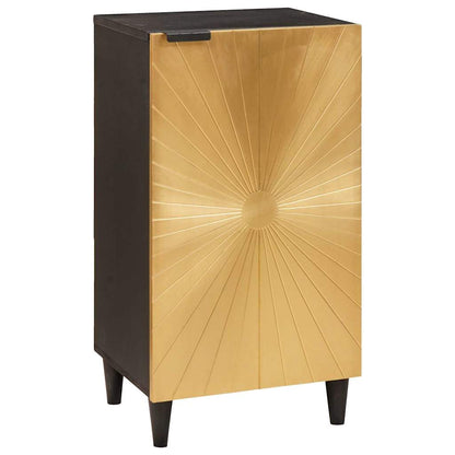 Credenza Nero e Oro 40 x 33 x 75 cm Legno di mango massello