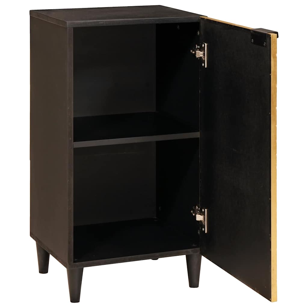 Credenza Nero e Oro 40 x 33 x 75 cm Legno di mango massello