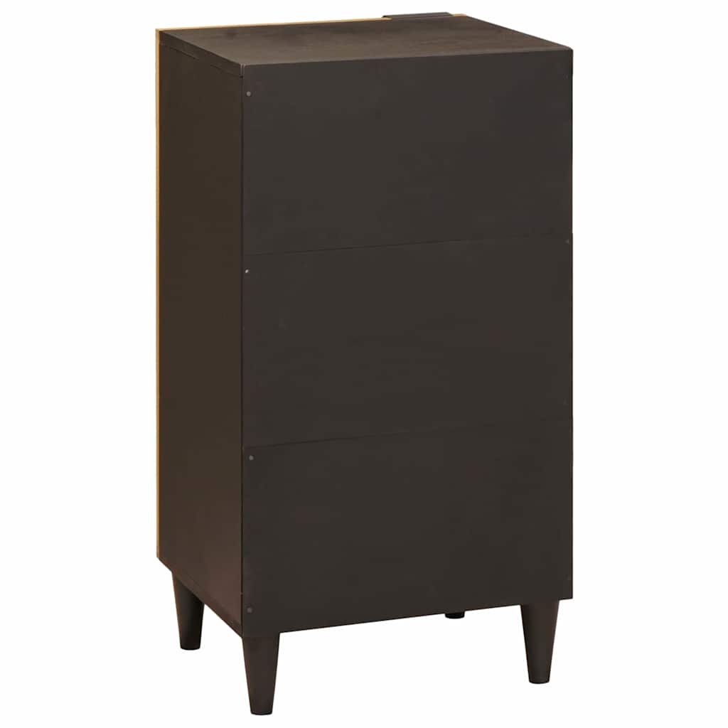 Credenza Nero e Oro 40 x 33 x 75 cm Legno di mango massello