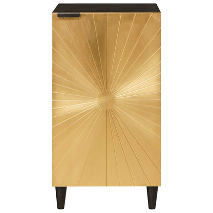 Credenza Nero e Oro 40 x 33 x 75 cm Legno di mango massello