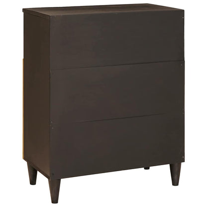 Credenza Nero e Oro 60 x 33 x 75 cm Legno di mango massello