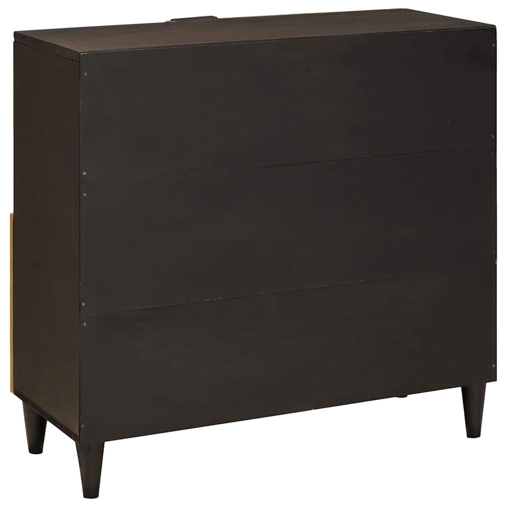 Mobile laterale con lo scaffale Nero e Oro 80 x 33,5 x 75 cm