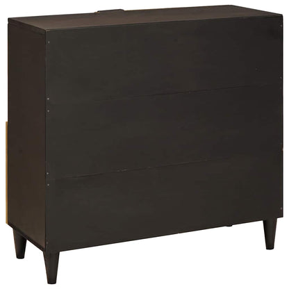 Mobile laterale con lo scaffale Nero e Oro 80 x 33,5 x 75 cm