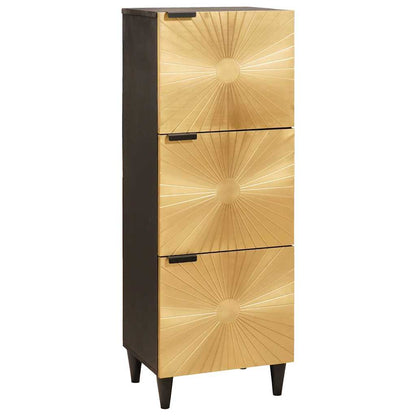 Mobile laterale con cassetto Nero e Oro 40 x 33,5 x 110 cm