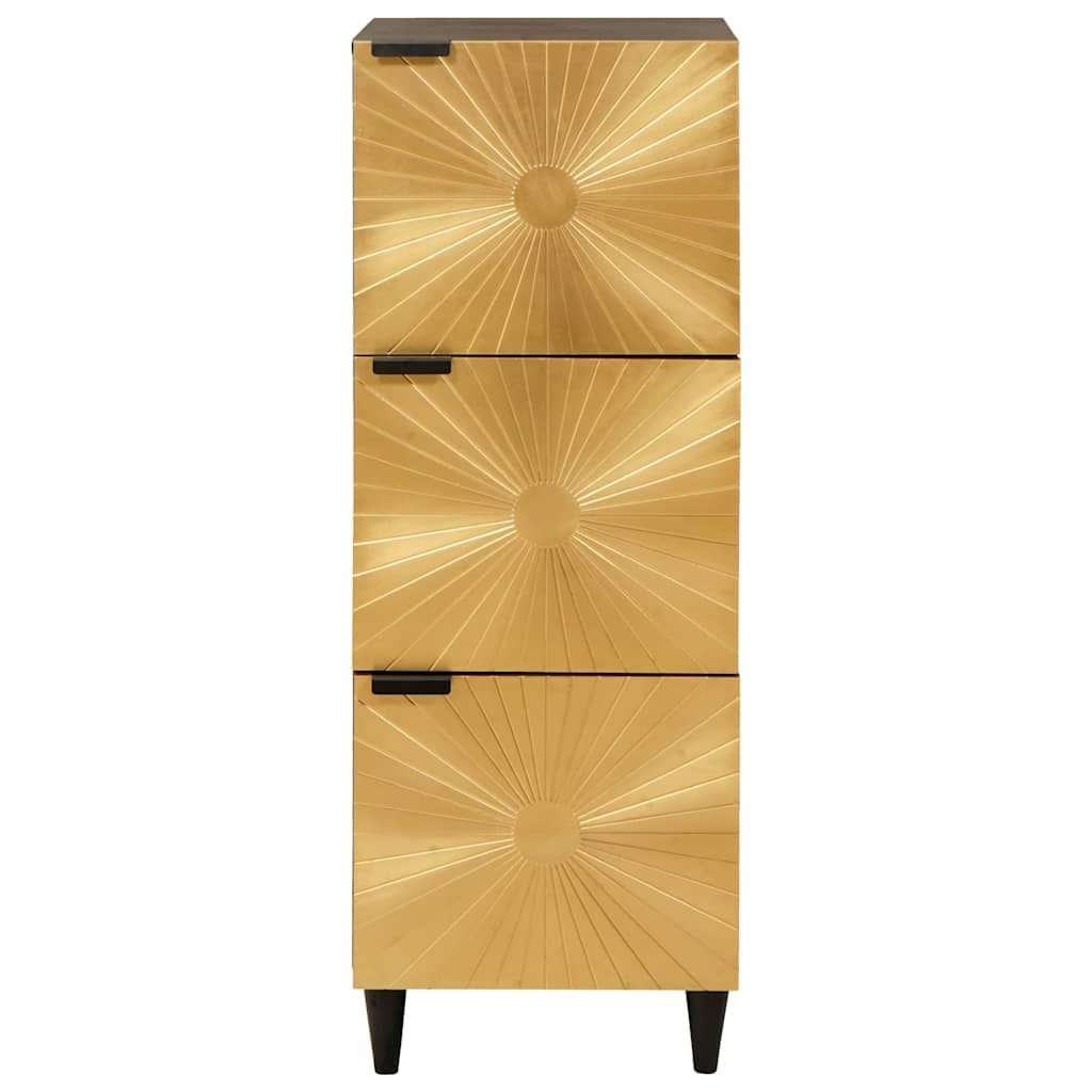 Mobile laterale con cassetto Nero e Oro 40 x 33,5 x 110 cm
