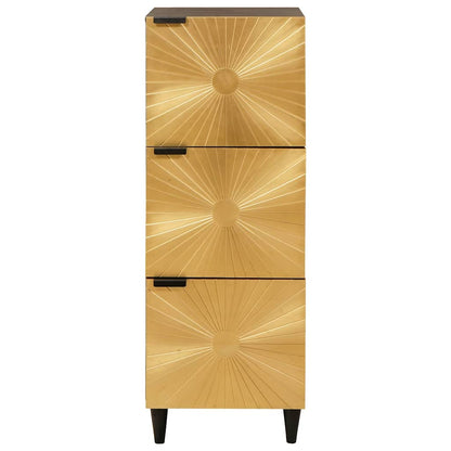 Mobile laterale con cassetto Nero e Oro 40 x 33,5 x 110 cm