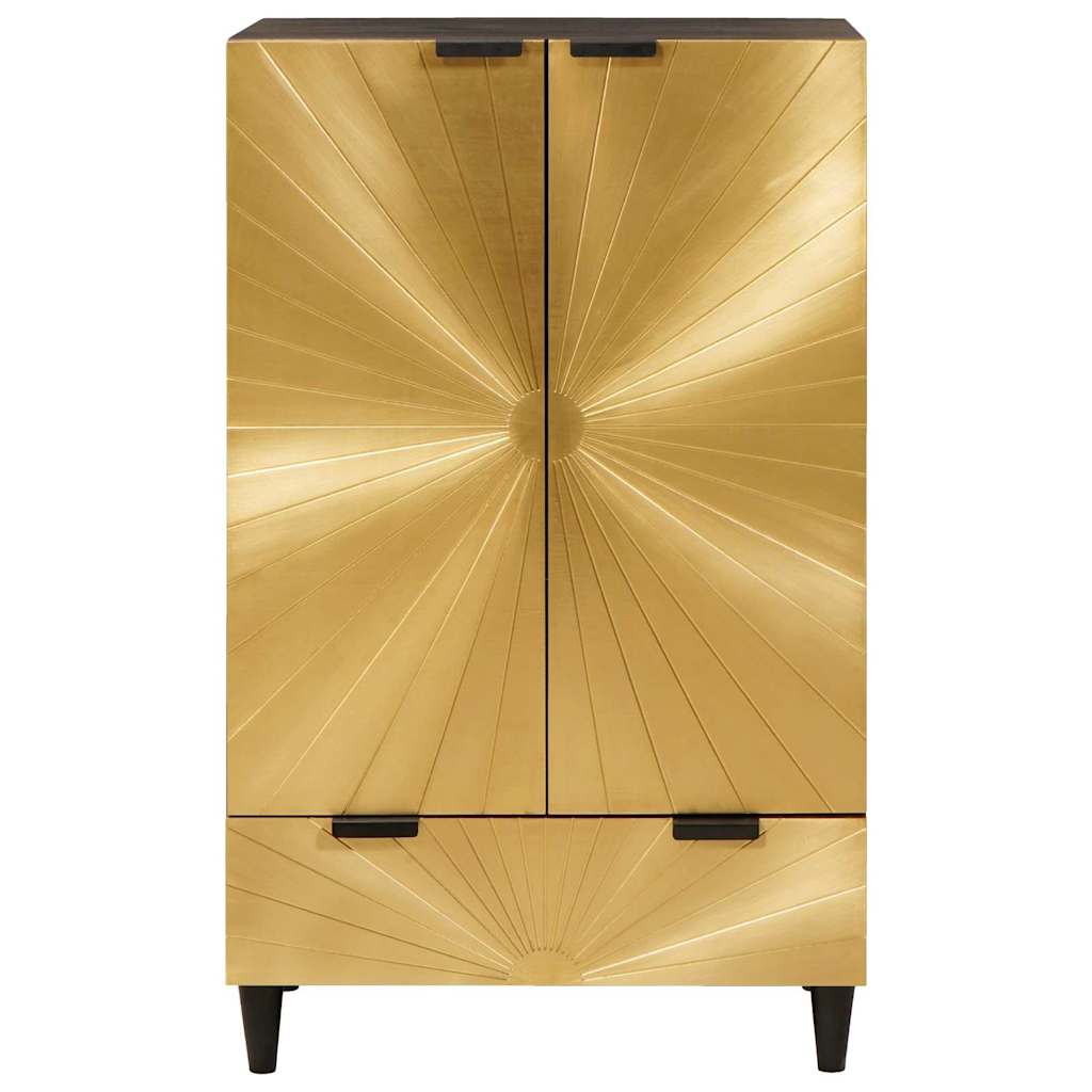 Mobile laterale con cassetto Nero e Oro 60 x 33,5 x 100 cm