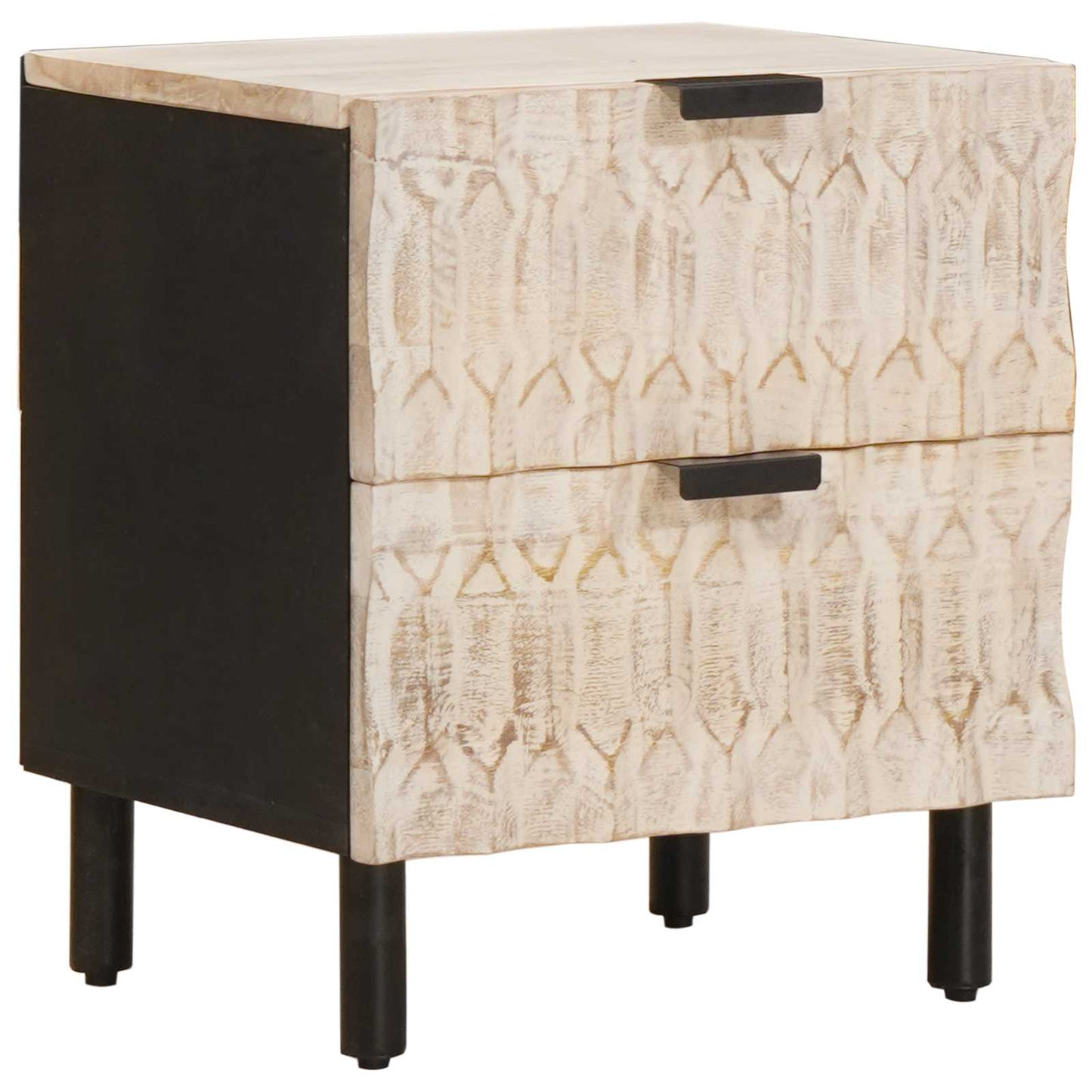 Armadio da Notte con cassetto 2 pcs Bianco 40 x 33 x 46 cm