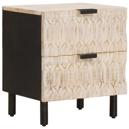 Armadio da Notte con cassetto 2 pcs Bianco 40 x 33 x 46 cm