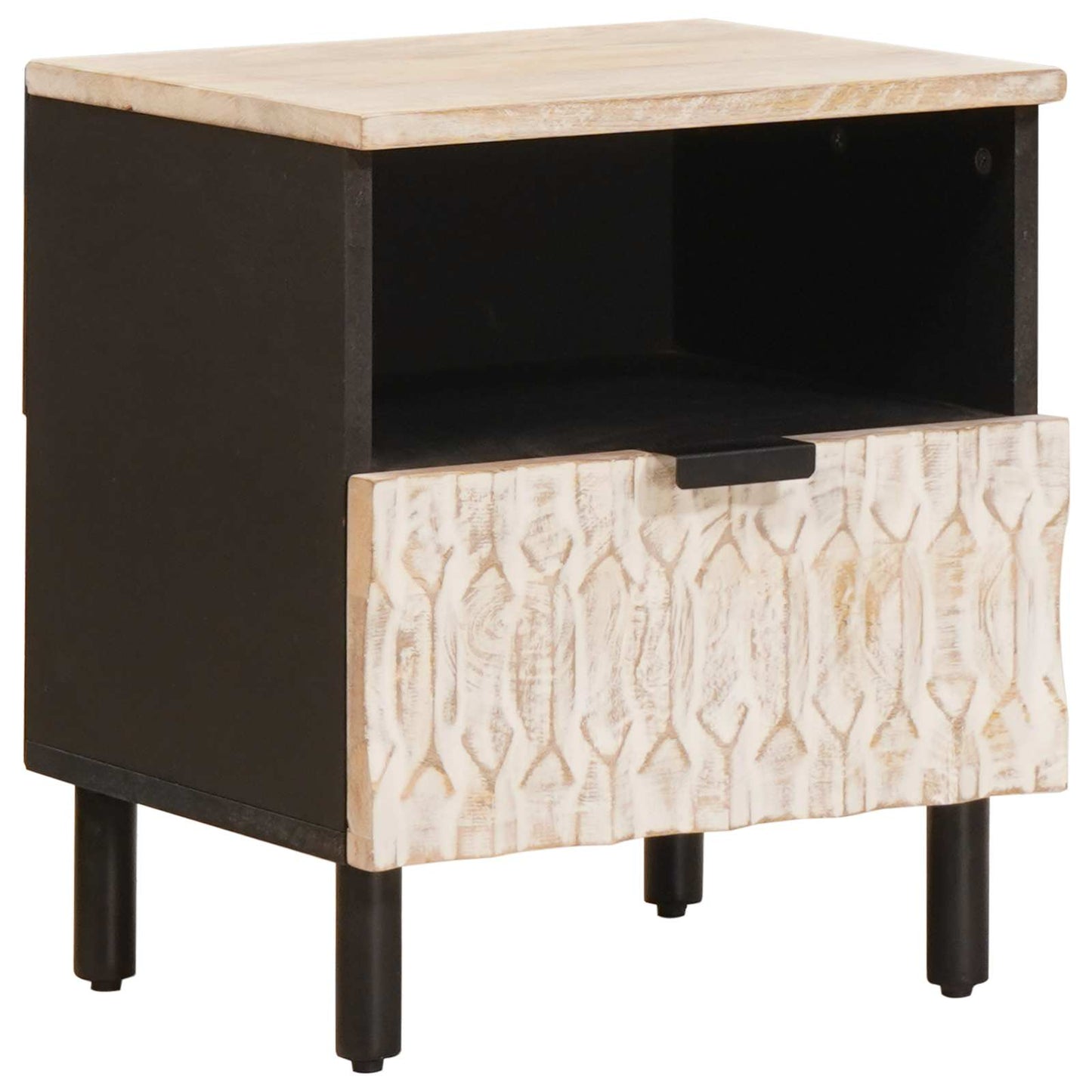 Armadio da Notte con cassetto 2 pcs Bianco 40 x 33 x 46 cm