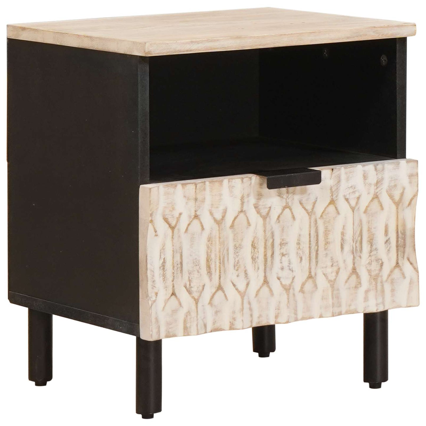 Armadio da Notte con cassetto 2 pcs Bianco 40 x 33 x 46 cm