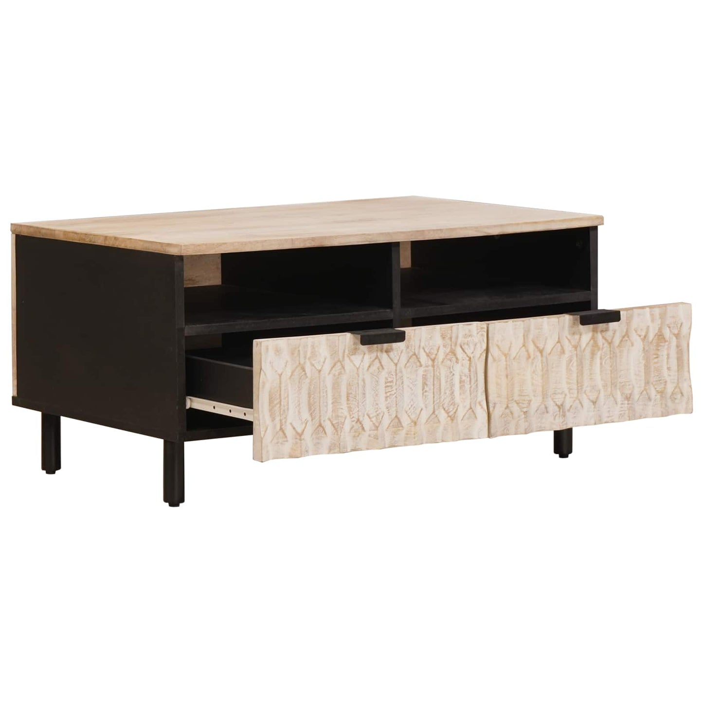 Tavolino da salotto con cassetto Bianco 80 x 54 x 40 cm