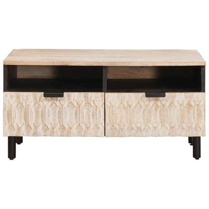 Tavolino da salotto con cassetto Bianco 80 x 54 x 40 cm