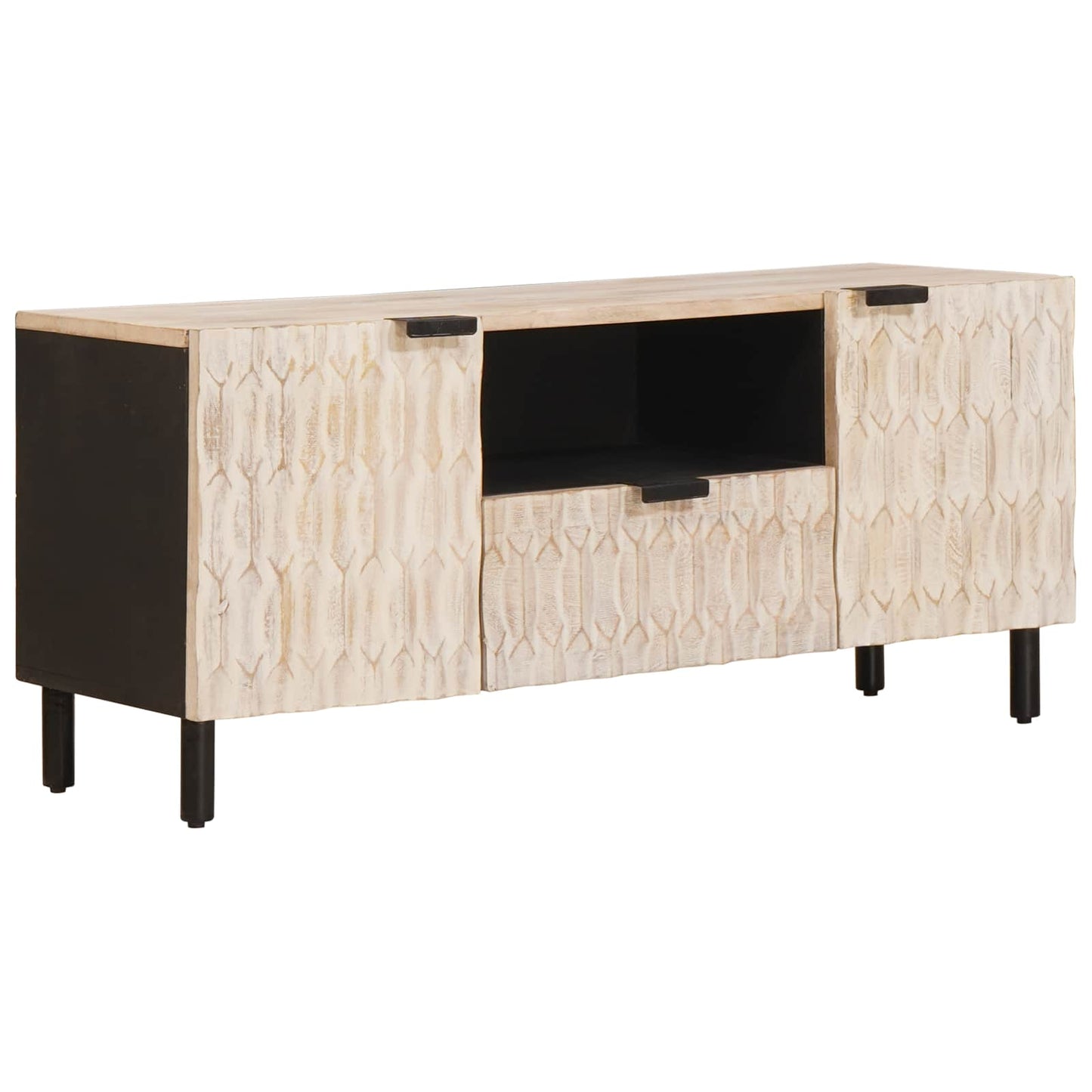 Mobile TV con cassetto Finitura Bianco Lavato 105 x 33 x 46 cm