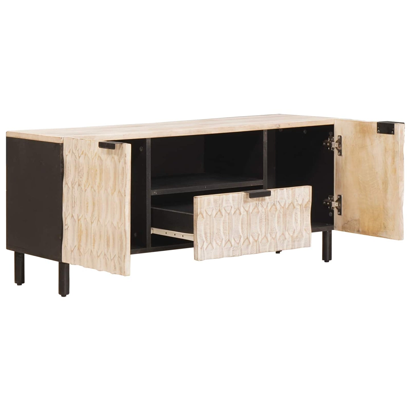 Mobile TV con cassetto Finitura Bianco Lavato 105 x 33 x 46 cm