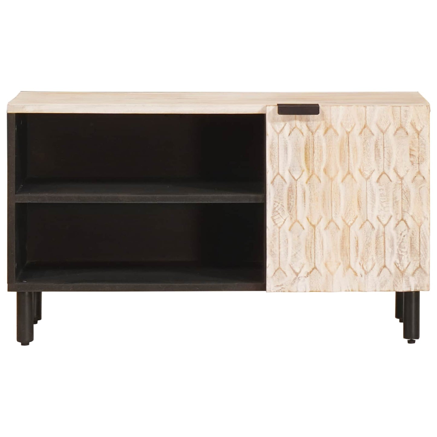 Mobile TV con porta Finitura Bianco Lavato 80 x 33 x 46 cm