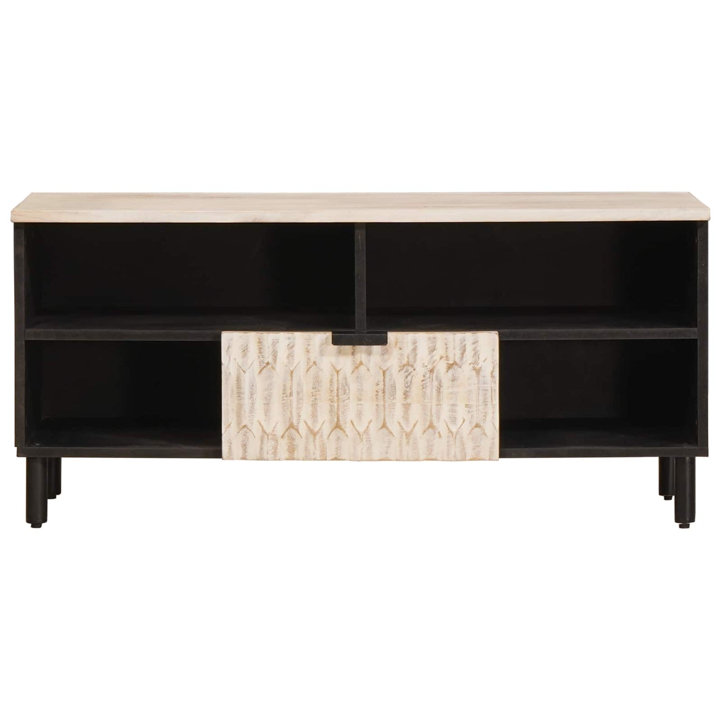 Mobile TV con cassetto Finitura Bianco Lavato 100 x 33 x 46 cm