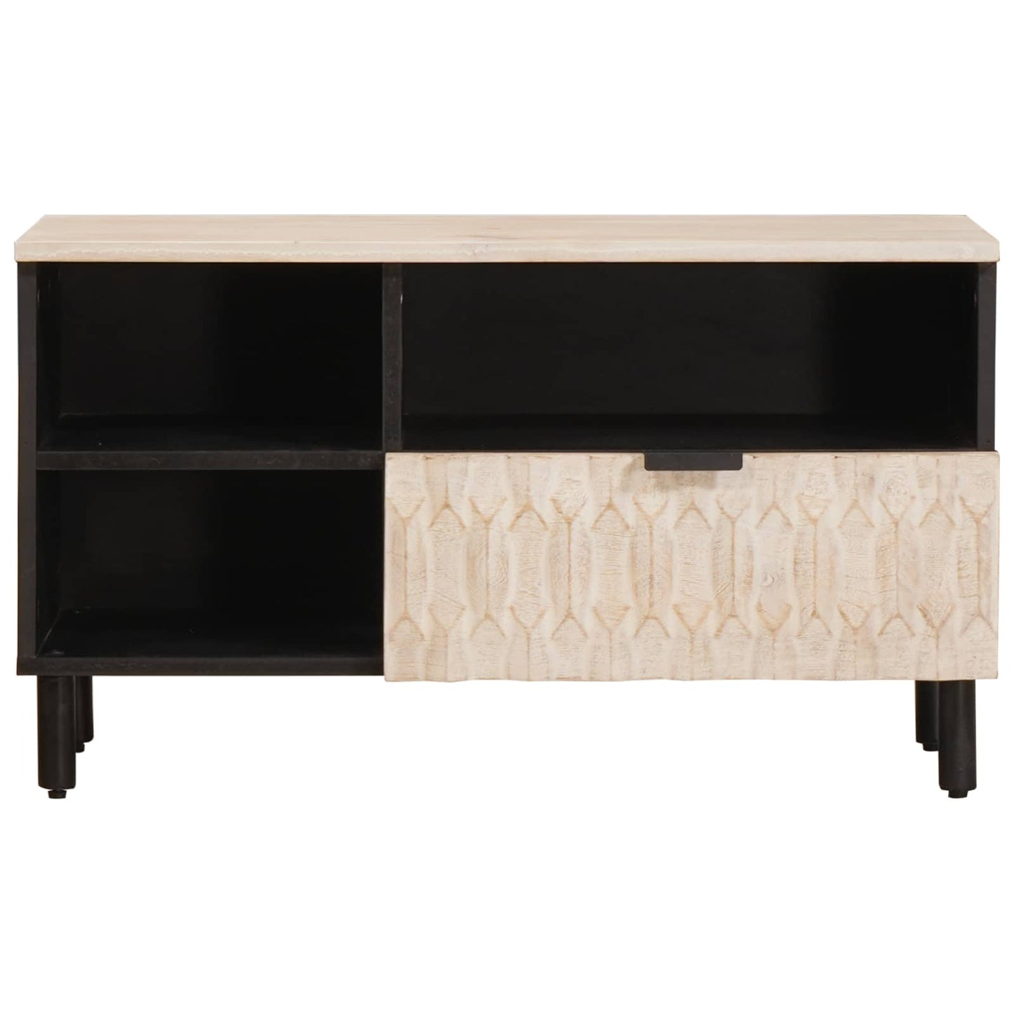 Mobile TV con cassetto Finitura Bianco Lavato 80 x 33 x 46 cm