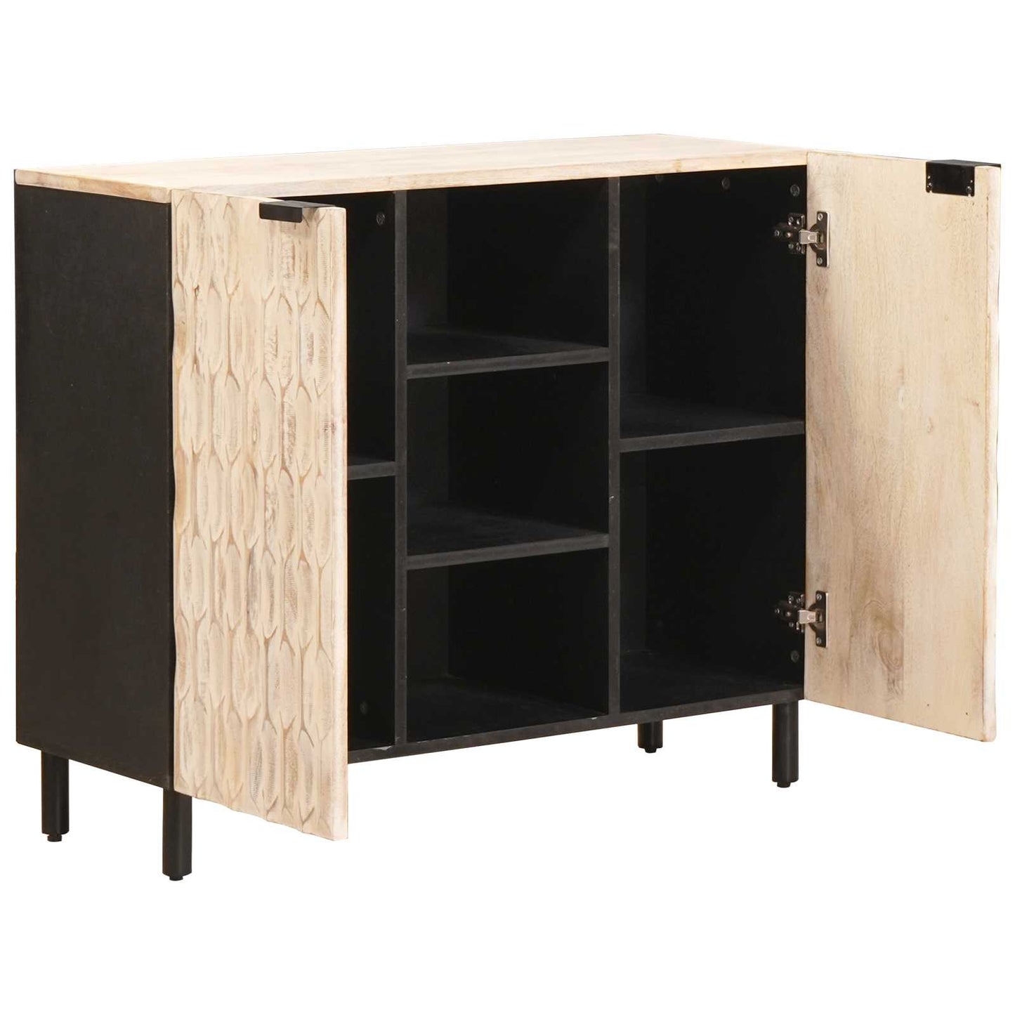 Credenza con lo scaffale Finitura Bianco Lavato 90 x 33 x 75 cm