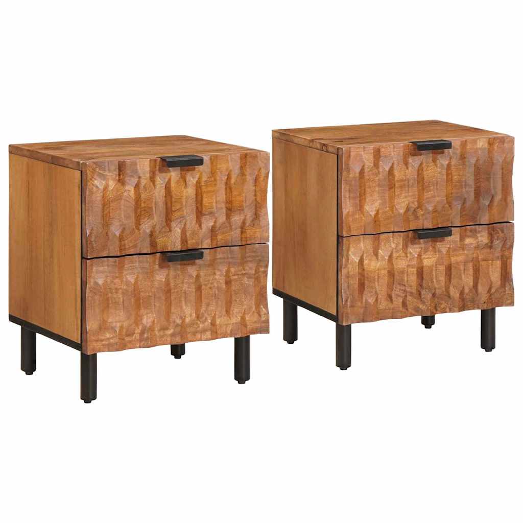 Armadio da Notte con cassetto 2 pcs Marrone 40 x 33 x 46 cm