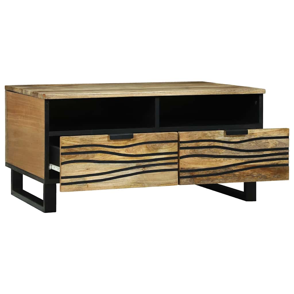 Tavolino da salotto con cassetto Marrone e Nero 80 x 54 x 40 cm