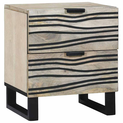 Armadio da Notte con cassetto Bianco e Nero 40 x 33 x 46 cm