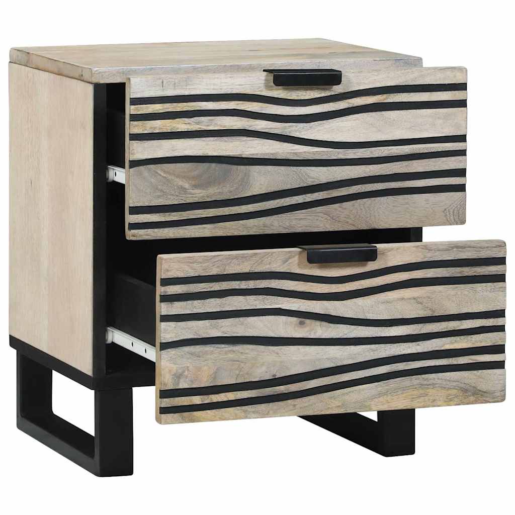 Armadio da Notte con cassetto Bianco e Nero 40 x 33 x 46 cm