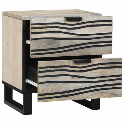 Armadio da Notte con cassetto Bianco e Nero 40 x 33 x 46 cm