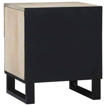 Armadio da Notte con cassetto Bianco e Nero 40 x 33 x 46 cm