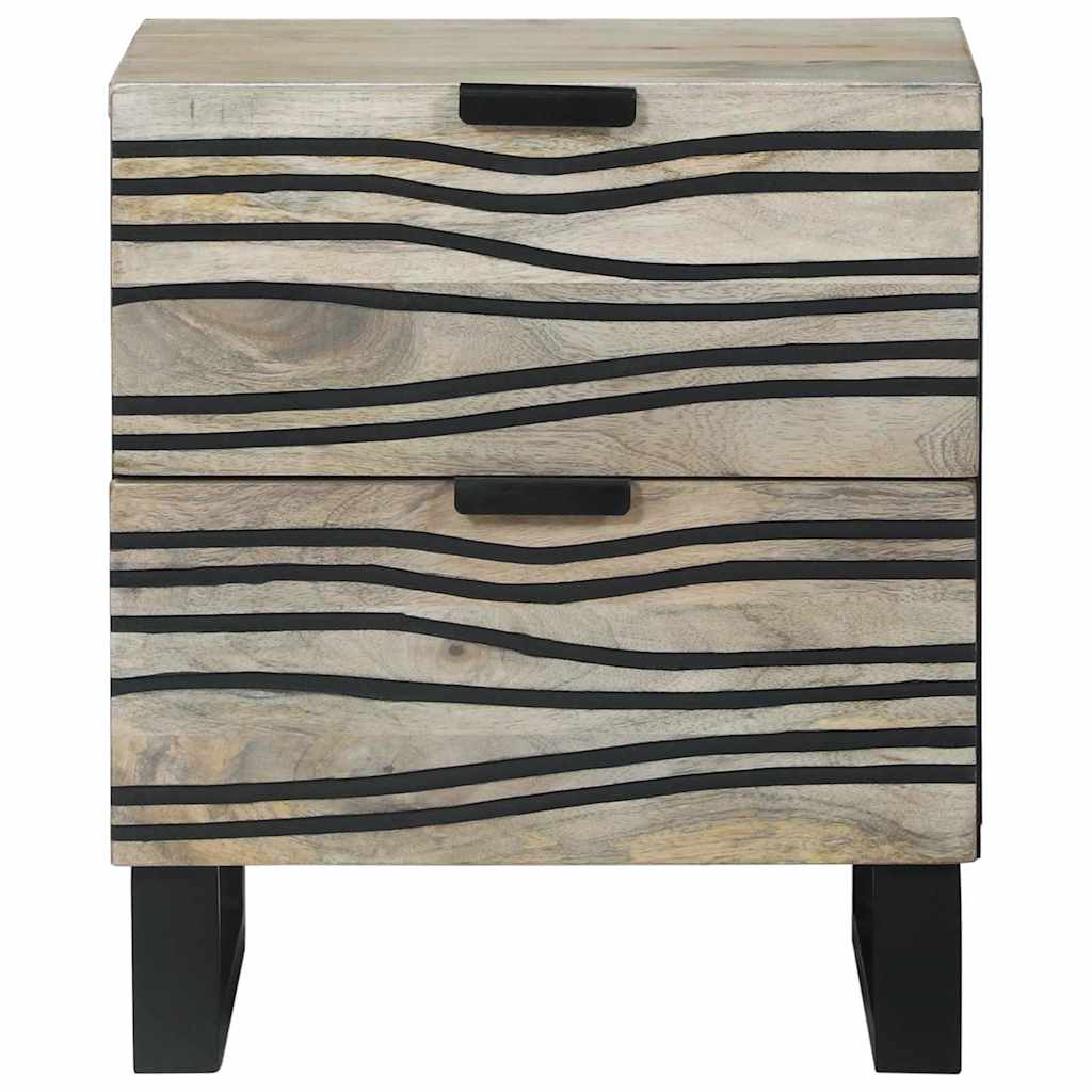 Armadio da Notte con cassetto Bianco e Nero 40 x 33 x 46 cm