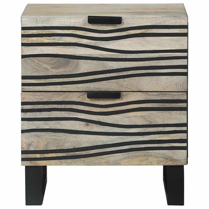 Armadio da Notte con cassetto Bianco e Nero 40 x 33 x 46 cm
