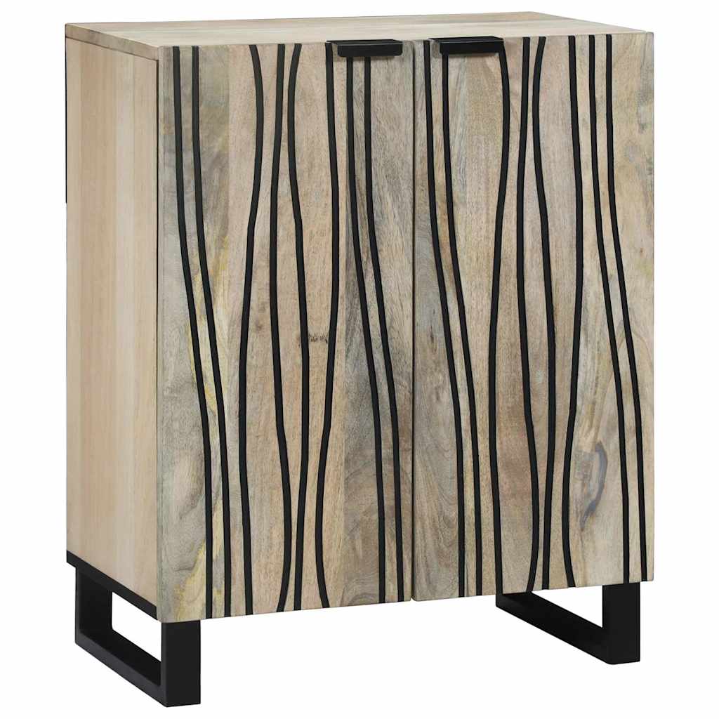 Credenza Bianco 60 x 33,5 x 75 cm Legno di mango massello
