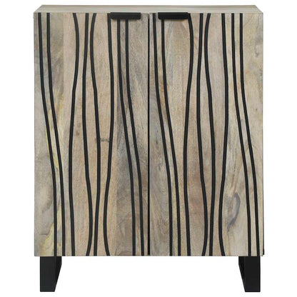 Credenza Bianco 60 x 33,5 x 75 cm Legno di mango massello