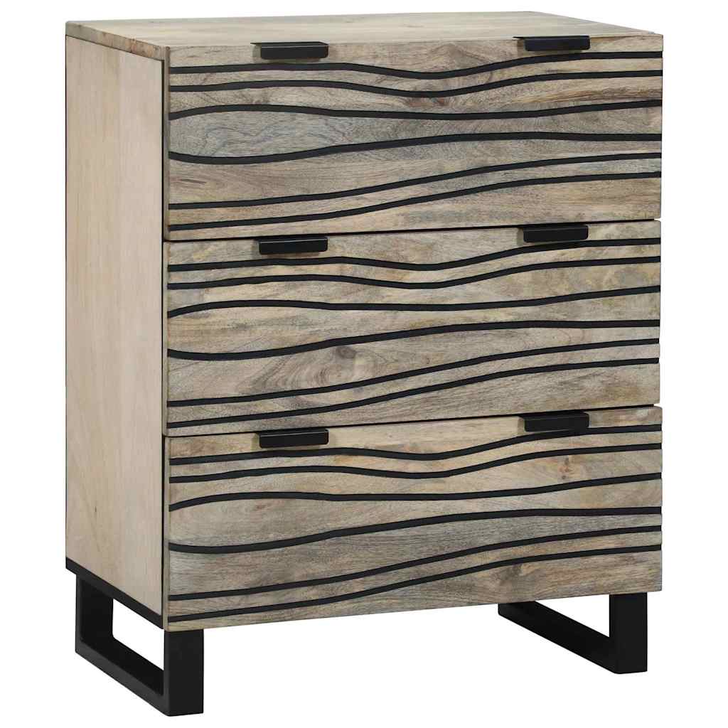 Credenza Bianco 60 x 33.5 x 75 cm Legno massello di mango