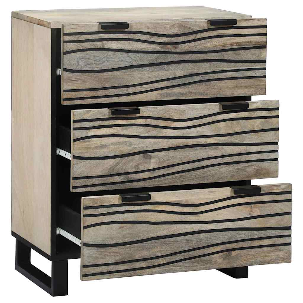 Credenza Bianco 60 x 33.5 x 75 cm Legno massello di mango