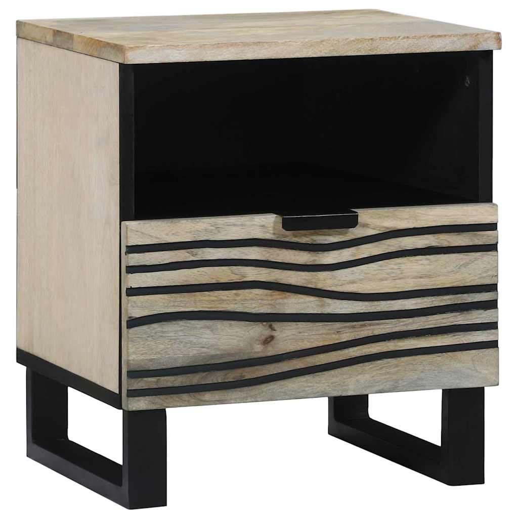 Armadio da Notte con cassetto Bianco e Nero 40 x 33 x 46 cm