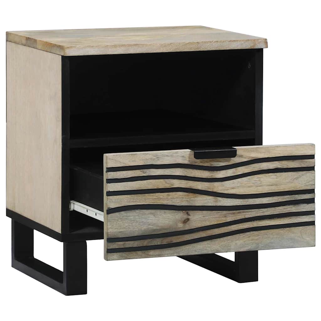 Armadio da Notte con cassetto Bianco e Nero 40 x 33 x 46 cm