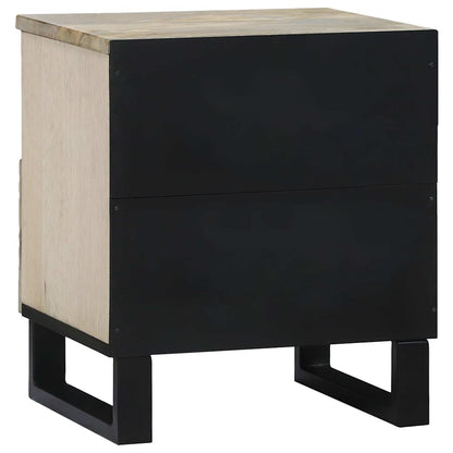 Armadio da Notte con cassetto Bianco e Nero 40 x 33 x 46 cm
