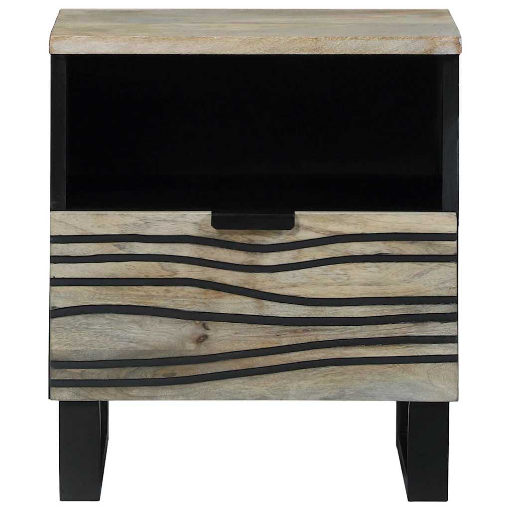 Armadio da Notte con cassetto Bianco e Nero 40 x 33 x 46 cm