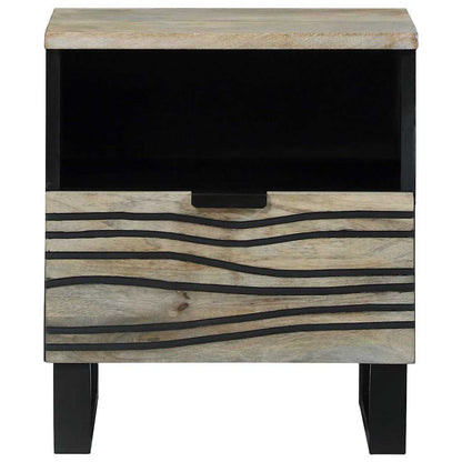 Armadio da Notte con cassetto Bianco e Nero 40 x 33 x 46 cm